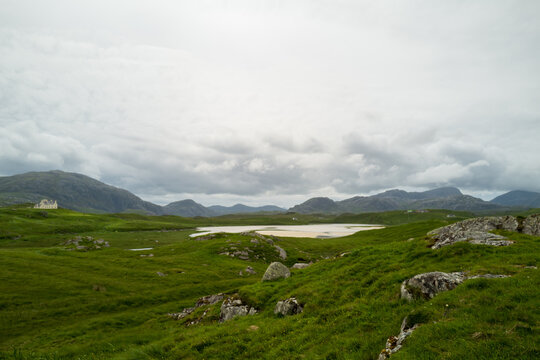 Peatlands, mountains and Laird's House, Isle of Lewis