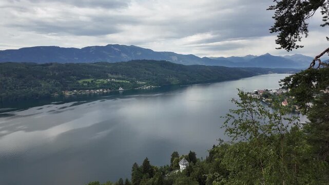 Aesthetic view of mountains and Lake Millstatt Austria