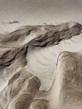 Sand dunes shaped by nature