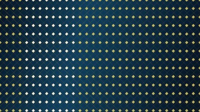 abstract geometric background with flashing gold and white diamond shapes on a dark blue grid