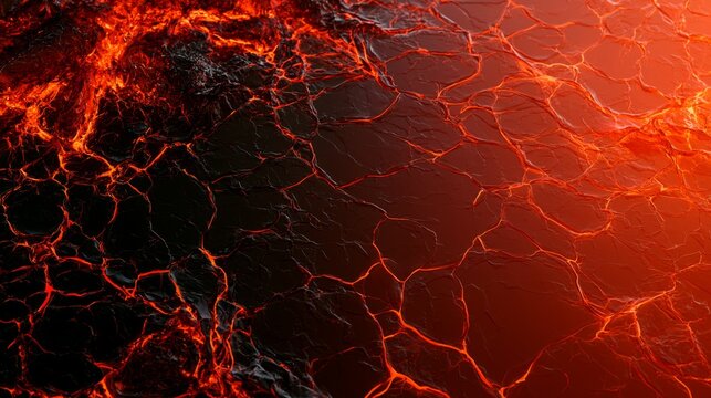 Stunning Texture of Cooling Lava Forming Obsidian Glass Across a Cracked Surface