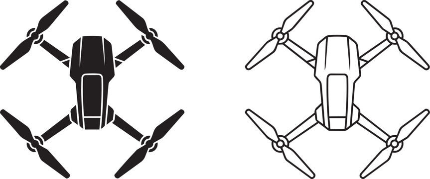 drones icon line and solid style vector illustration