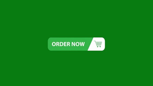Green Order Now button with shopping cart icon animation on green