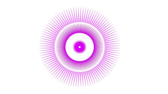 Abstract pulsing light circles in a clean white and black background with cinematic motion