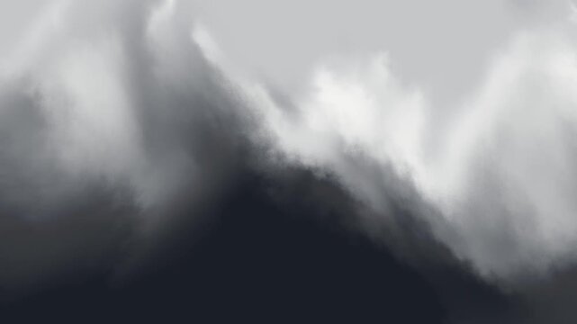Abstract ethereal smoke swirling in the atmosphere creates a dark and moody gaseous texture that flows with soft curves representing mysterious weather patterns flowing across the vast open