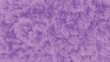 Vector purple violet fluffy fur texture background. Shaggy hair pattern ideal for winter cosmetic banner, cozy backdrop, wallpaper, fashion website design. Soft luxurious synthetic animal pelt. © Bediha Duru Öksüz