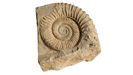 Prehistoric spiral ammonite fossil shell specimen detailed ancient marine artifact in stone © Mia
