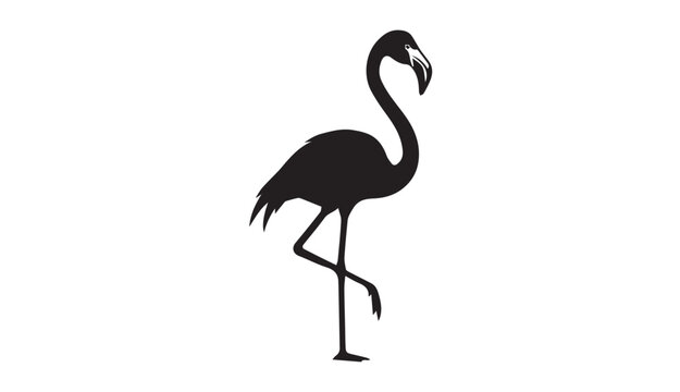 silhouette of a flamingo