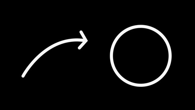 animated Red circle spotted with arrow on transparent background or white background.