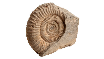 Fossilized prehistoric spiral ammonite shell detailed ancient organic rock artifact specimen © Mia