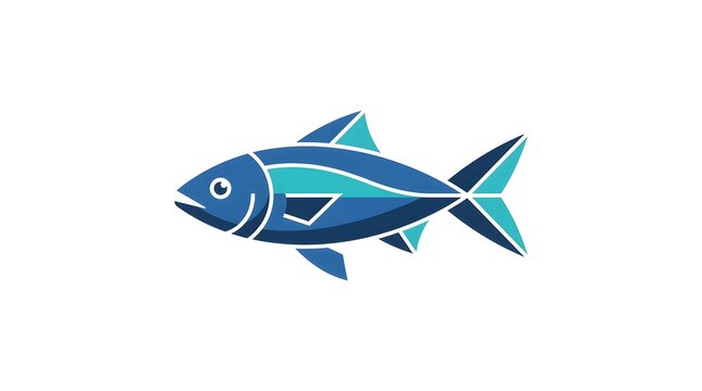 Modern minimalist tuna fish vector logo design