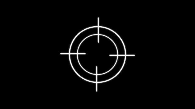 Minimalist white crosshair target overlay on black background, for hud and, gaming ui reticle
