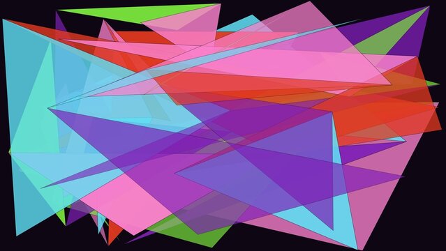 Abstract geometric background with colorful triangles. Vibrant low poly art pattern. Modern neon crystalline texture for creative design.