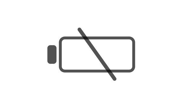 Low Battery Icon Red Indicator Empty Power Symbol Black Background Minimalist Graphic empty battery