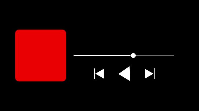 bar animation for video or music player on green screen chroma key, Music player progress bar, media player template, Music timeline or video track player icon