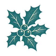 Obraz premium PNG Vintage holly berry illustration