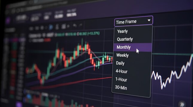 Professional Online Trading Platform Interface Featuring Candlestick Charts Technical Analysis And Market Data