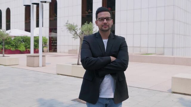 Confident technology startup founder looking at camera