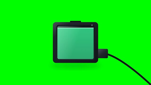 Minimal premium battery charging animation showing a controlled energy flow entering a battery and filling its internal energy chamber from empty to full.