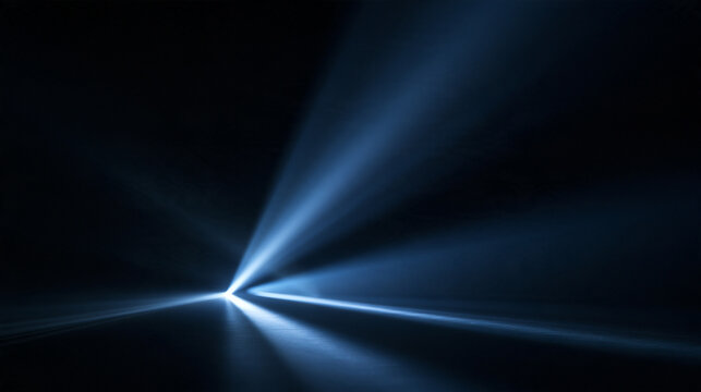 Bright Spotlight Beam Shining Through Dark Stage