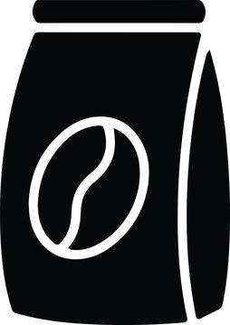 Black coffee bean bag icon design