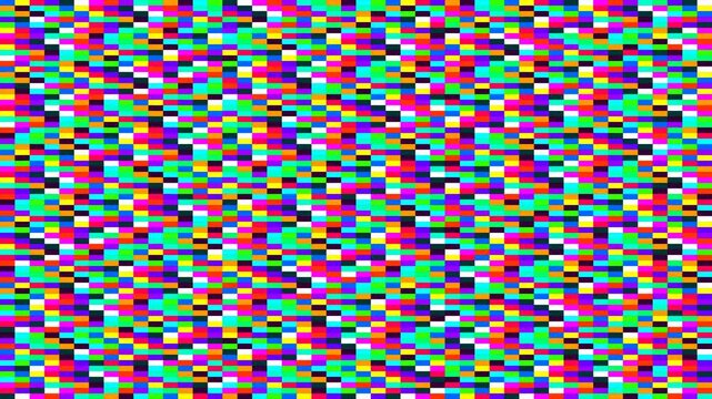 Abstract digital noise pattern featuring a vibrant pixelated color mosaic