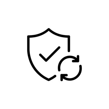Shield icon with check mark and refresh arrows