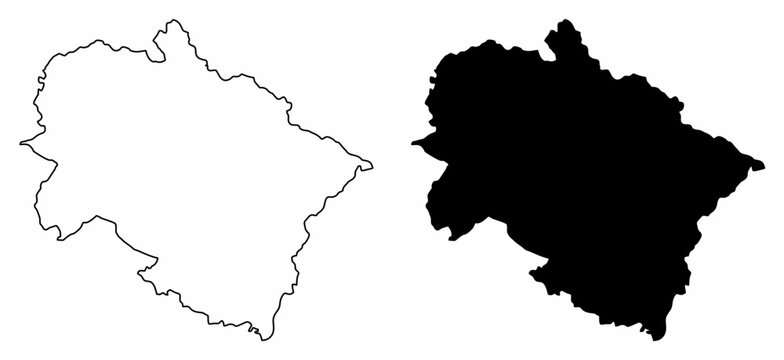 Uttarakhand silhouette maps, India