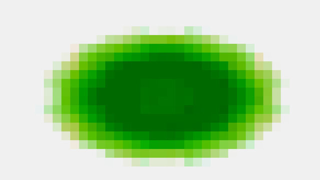 Abstract green pixelated oval shape design