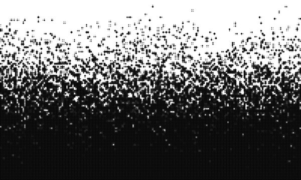 Black and white pixel halftone gradient pattern background