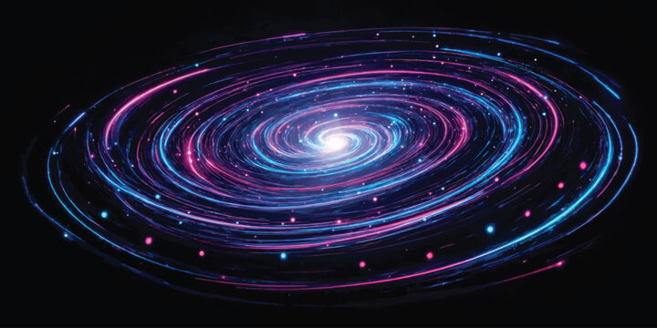 Spiral galaxy abstract light vortex in deep space with cosmic swirl galaxy background glowing stars space nebula effect glowing particles celestial spiral neon light digital