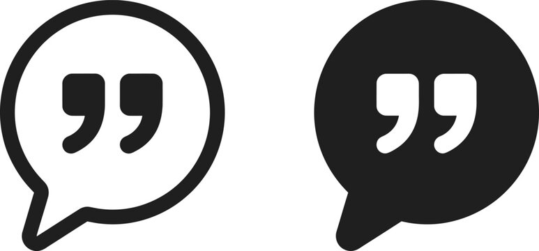 A versatile set of quote bubble icons perfect for communication text and dialogue representations in designs