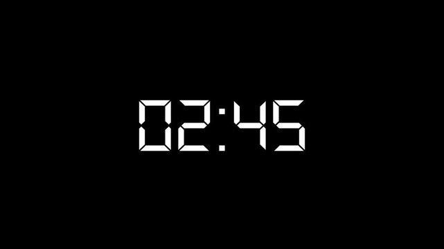 3 minutes countdown timer animation on transparent background .