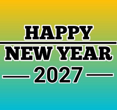 happy new years 2027 backgound gradien blue and yellow