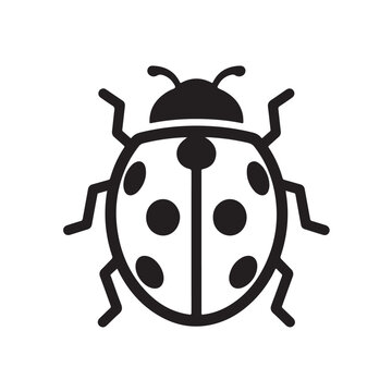 Ladybug vector icon silhouette illustration for graphic design projects