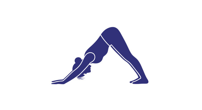 Woman doing yoga downward facing dog.