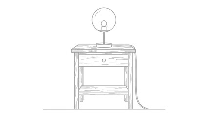 Naklejka premium A Desk Lamp in Sketch Style