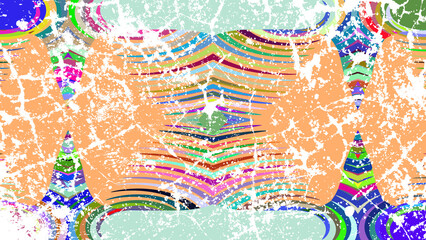 Colorful Distressed Abstract Geometric Seamless Pattern