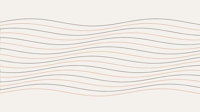 Minimalist wavy line animation, elegant neutral flowing curves on beige background, soft aesthetic motion graphics for web headers