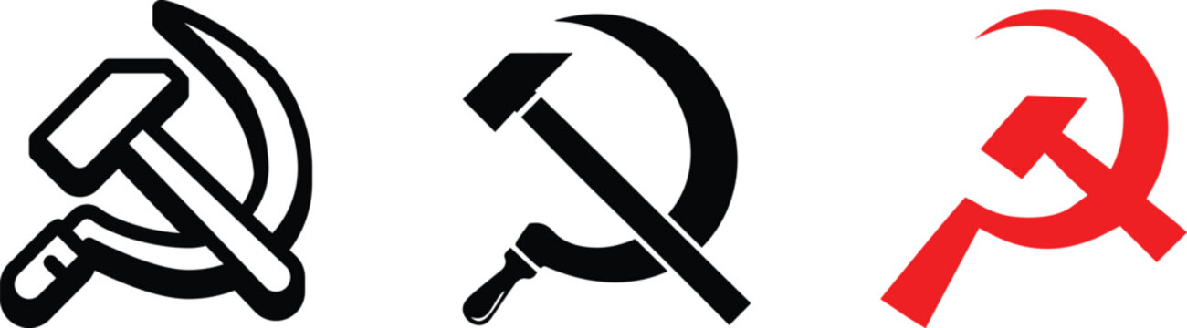 Hammer and sickle vector illustration eps file representing communism symbol, Soviet emblem, revolutionary ideology, political history, and coat of arms design.sickle and hammer soviet symbol coat.