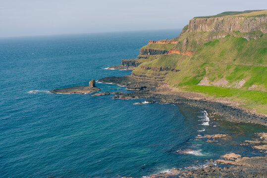 Giant Causeway with towering basalt columns on the coast of County Antrim, Northern Ireland, UK - 4 September 2026.