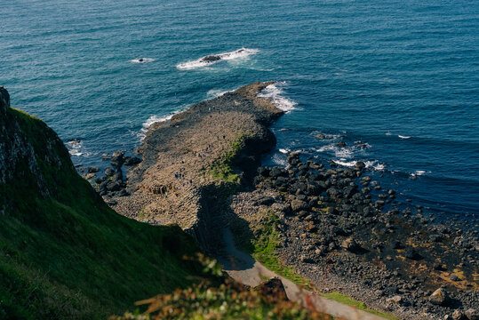 Giant Causeway with towering basalt columns on the coast of County Antrim, Northern Ireland, UK - 4 September 2026.