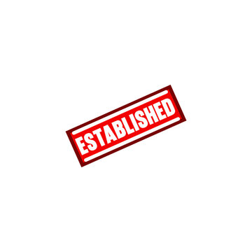 Established Red Rubber Stamp Isolated on White Background