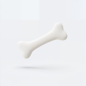 White dog bone on a clean white background