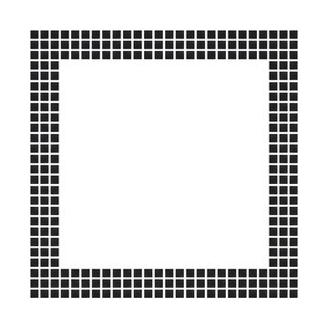Black square frame border made of dashed lines and small rectangles for design project