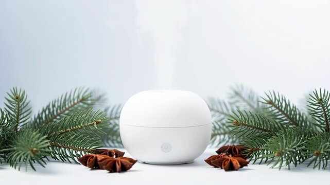 Winter Holiday Still Life With White Sphere.