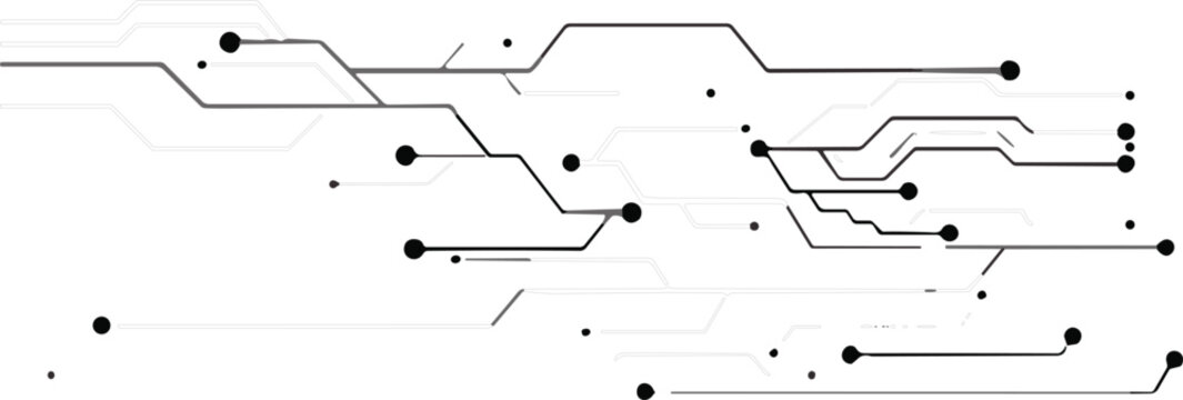 Abstract technology background with horizontal digital circuit board lines network data connections and cyber computing communication elements