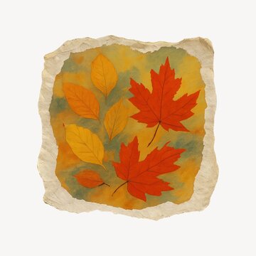 Autumn leaves artistic illustration.