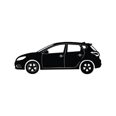 Fototapeta premium Hatchback car silhouette icon vector flat design.