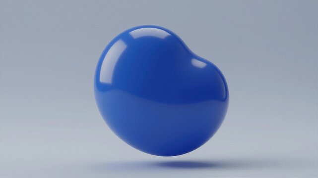 Sapphire Blue Fluid Blob Morph Shape 3D Render Illustration